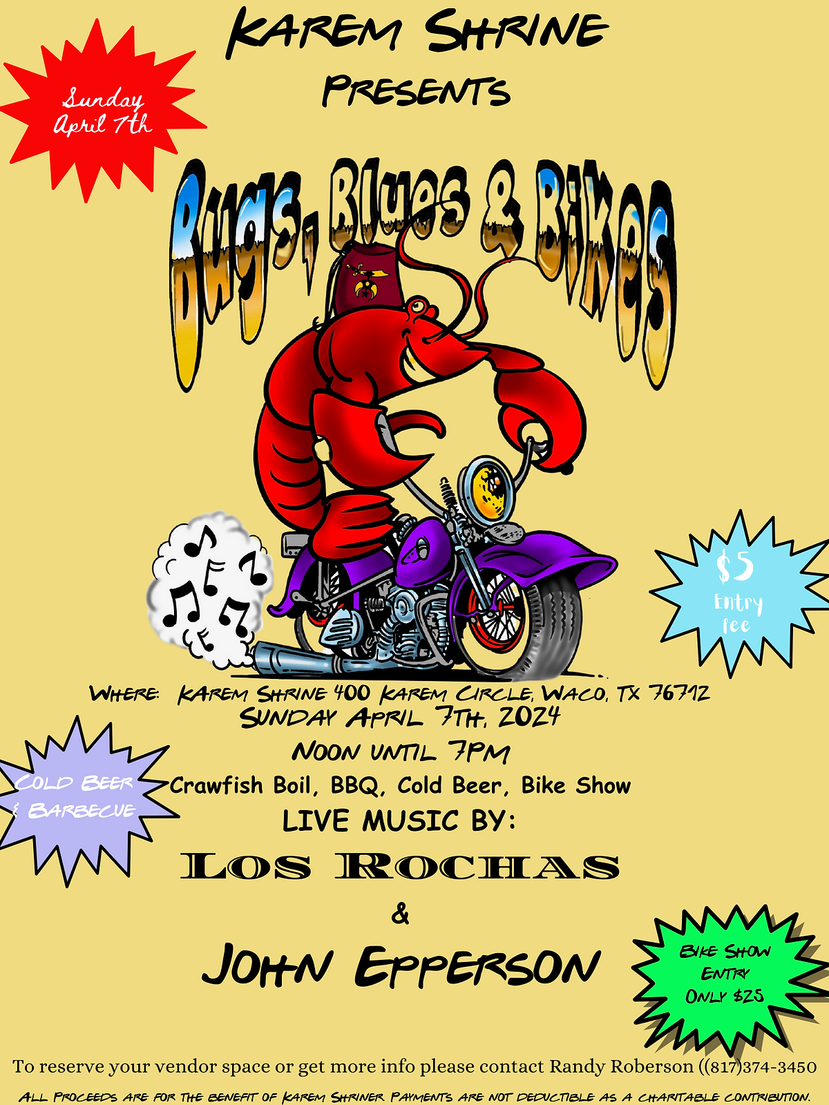 24 Bugs Blues and Bikes Flyer